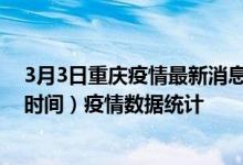 3月3日重庆疫情最新消息-重庆截至3月3日13时30分(北京时间）疫情数据统计