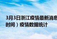 3月3日浙江疫情最新消息-浙江截至3月3日20时01分(北京时间）疫情数据统计