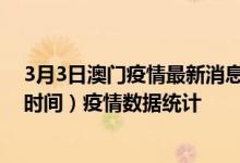 3月3日澳门疫情最新消息-澳门截至3月3日16时30分(北京时间）疫情数据统计