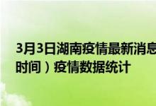 3月3日湖南疫情最新消息-湖南截至3月3日22时01分(北京时间）疫情数据统计