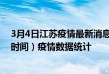 3月4日江苏疫情最新消息-江苏截至3月4日02时01分(北京时间）疫情数据统计