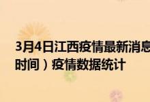 3月4日江西疫情最新消息-江西截至3月4日14时00分(北京时间）疫情数据统计