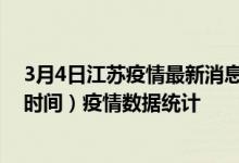 3月4日江苏疫情最新消息-江苏截至3月4日06时30分(北京时间）疫情数据统计