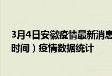 3月4日安徽疫情最新消息-安徽截至3月4日12时44分(北京时间）疫情数据统计