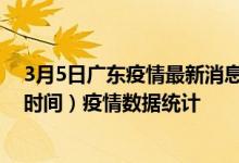 3月5日广东疫情最新消息-广东截至3月5日13时30分(北京时间）疫情数据统计