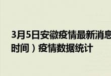 3月5日安徽疫情最新消息-安徽截至3月5日11时03分(北京时间）疫情数据统计