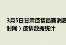 3月5日甘肃疫情最新消息-甘肃截至3月5日06时30分(北京时间）疫情数据统计