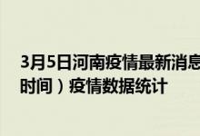 3月5日河南疫情最新消息-河南截至3月5日07时31分(北京时间）疫情数据统计