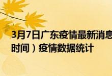 3月7日广东疫情最新消息-广东截至3月7日01时31分(北京时间）疫情数据统计