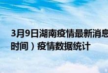 3月9日湖南疫情最新消息-湖南截至3月9日09时08分(北京时间）疫情数据统计