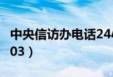 中央信访办电话24小时（国家信访局电话12303）