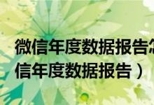 微信年度数据报告怎么查看2021（2021年微信年度数据报告）