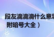 段友滴滴滴什么意思暗号（段友滴滴滴怎么回 附暗号大全）