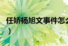 任娇杨旭文事件怎么回事（杨旭文和任娇真相）