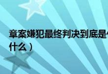 章案嫌犯最终判决到底是什么（章案嫌犯父亲道歉说了一些什么）