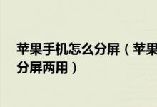 苹果手机怎么分屏（苹果手机怎么开双屏模式 苹果11怎么分屏两用）