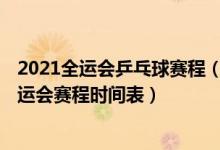 2021全运会乒乓球赛程（十四运会乒乓球赛程详细 2021全运会赛程时间表）