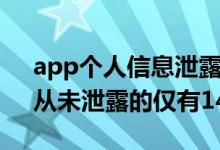 app个人信息泄露报告：85%信息被泄露（从未泄露的仅有14.8%）