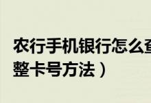 农行手机银行怎么查自己的银行卡号（查询完整卡号方法）