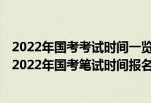 2022年国考考试时间一览表（国考时间2022考试时间安排,2022年国考笔试时间报名）