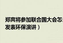 郑爽将参加联合国大会怎么回事（郑爽将参加联合国大会并发表环保演讲）