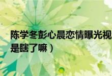 陈学冬彭心晨恋情曝光视频（网友：陈学冬明显是gay记者是瞎了嘛）