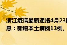 浙江疫情最新通报4月23日24时（4月25日浙江疫情最新消息：新增本土病例13例、无症状19例）