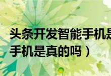 头条开发智能手机是怎么回事（头条开发智能手机是真的吗）