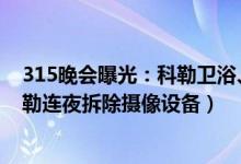 315晚会曝光：科勒卫浴、宝马等安装人脸识别摄像头（科勒连夜拆除摄像设备）