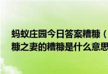 蚂蚁庄园今日答案糟糠（支付宝蚂蚁庄园3.1答案汇总：糟糠之妻的糟糠是什么意思）