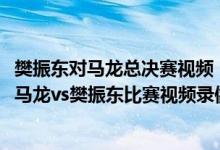 樊振东对马龙总决赛视频（2017全运会男子乒乓球单打决赛马龙vs樊振东比赛视频录像回放）