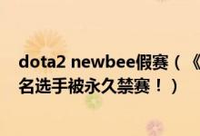 dota2 newbee假赛（《DOTA2》Newbee俱乐部及其五名选手被永久禁赛！）