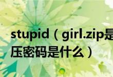 stupid（girl.zip是什么梗 stupid girl.zip解压密码是什么）