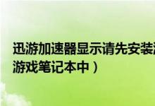 迅游加速器显示请先安装游戏（迅游加速器首次预装入索尼游戏笔记本中）