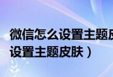 微信怎么设置主题皮肤下什么软件（微信怎么设置主题皮肤）