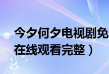 今夕何夕电视剧免费观看（今夕何夕1-43集在线观看完整）