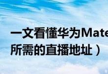 一文看懂华为Mate30系列发布会（盘点大家所需的直播地址）