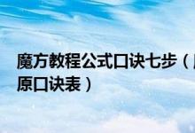 魔方教程公式口诀七步（魔方新手入门图解7步 三阶魔方还原口诀表）