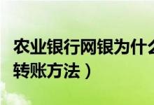 农业银行网银为什么转不了账（农业银行网银转账方法）