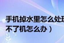 手机掉水里怎么处理（手机掉水里没有声音开不了机怎么办）