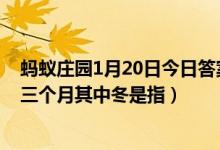 蚂蚁庄园1月20日今日答案大全（寒冬腊月指春节前最冷的三个月其中冬是指）