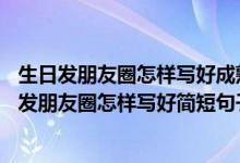 生日发朋友圈怎样写好成熟点（生日发朋友圈怎样写好,生日发朋友圈怎样写好简短句子）