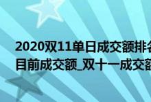 2020双11单日成交额排名（2021双11成交额_今年双十一目前成交额_双十一成交额最新数据统计）