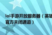 lol手游开放服务器（英雄联盟手游预约开始,服务器被挤爆官方关闭通道）