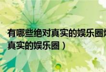 有哪些绝对真实的娱乐圈爆料（绝对真实的娱乐圈爆料 天涯真实的娱乐圈）