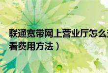 联通宽带网上营业厅怎么查看费用（联通宽带网上营业厅查看费用方法）