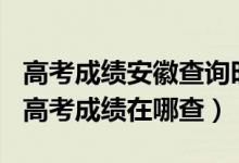 高考成绩安徽查询时间2022（安徽省2022年高考成绩在哪查）