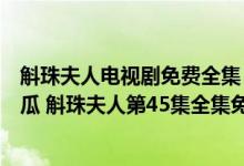 斛珠夫人电视剧免费全集（斛珠夫人电视剧免费观看全集西瓜 斛珠夫人第45集全集免费）