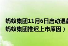 蚂蚁集团11月6日启动退款程序（蚂蚁集团为什么不上市了 蚂蚁集团推迟上市原因）