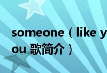 someone（like you 歌词 someone like you 歌简介）